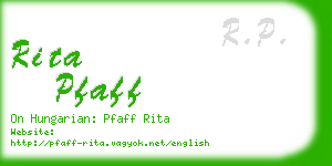 rita pfaff business card